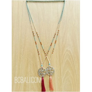 2color necklaces bronze silver beads rudraksha bead